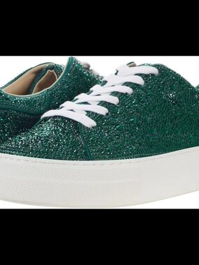 Betsy Johnson Women’s Emerald Green Glitter Platform Sneakers